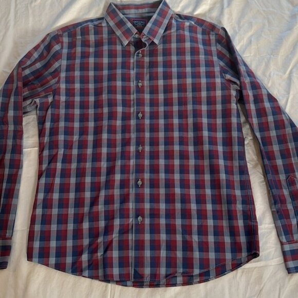 Untuckit Large Multi Color Plaid Long Sleeve Button Front Shirt - Picture 6 of 10